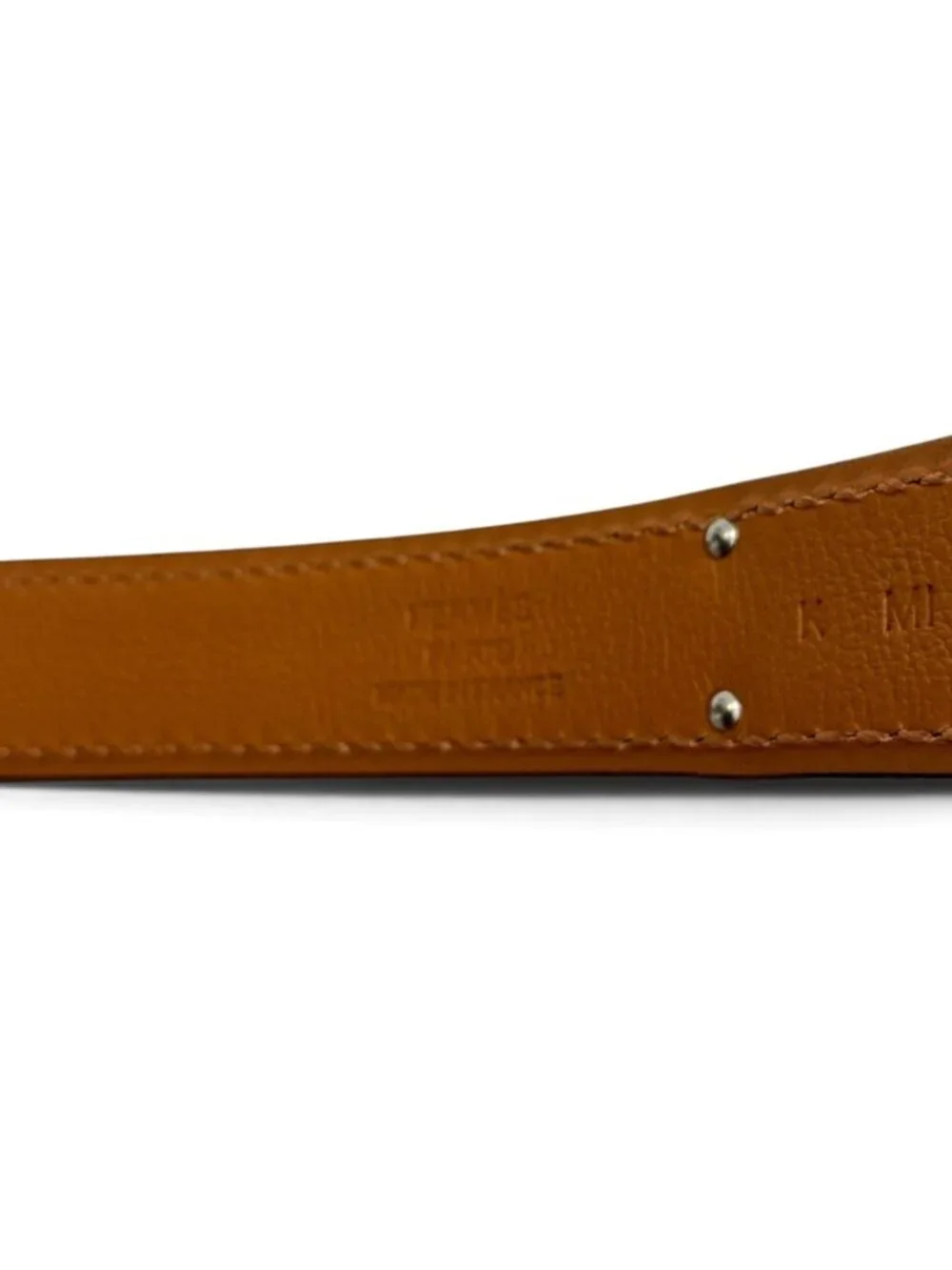 HERMES Metallic Leather Kelly 18 Adjustable Belt With Silver Hardware
